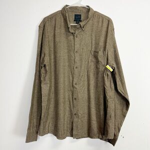 NEW 14th & Union Flannel Shirt Mens 2XL Brown Long Sleeve Shirt Button Up NWOT